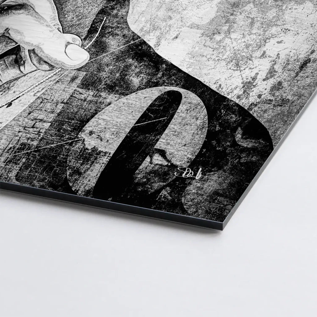 David Bowie Abstrakt Luxury Dark Style Alu Gebürstet INGALERIE