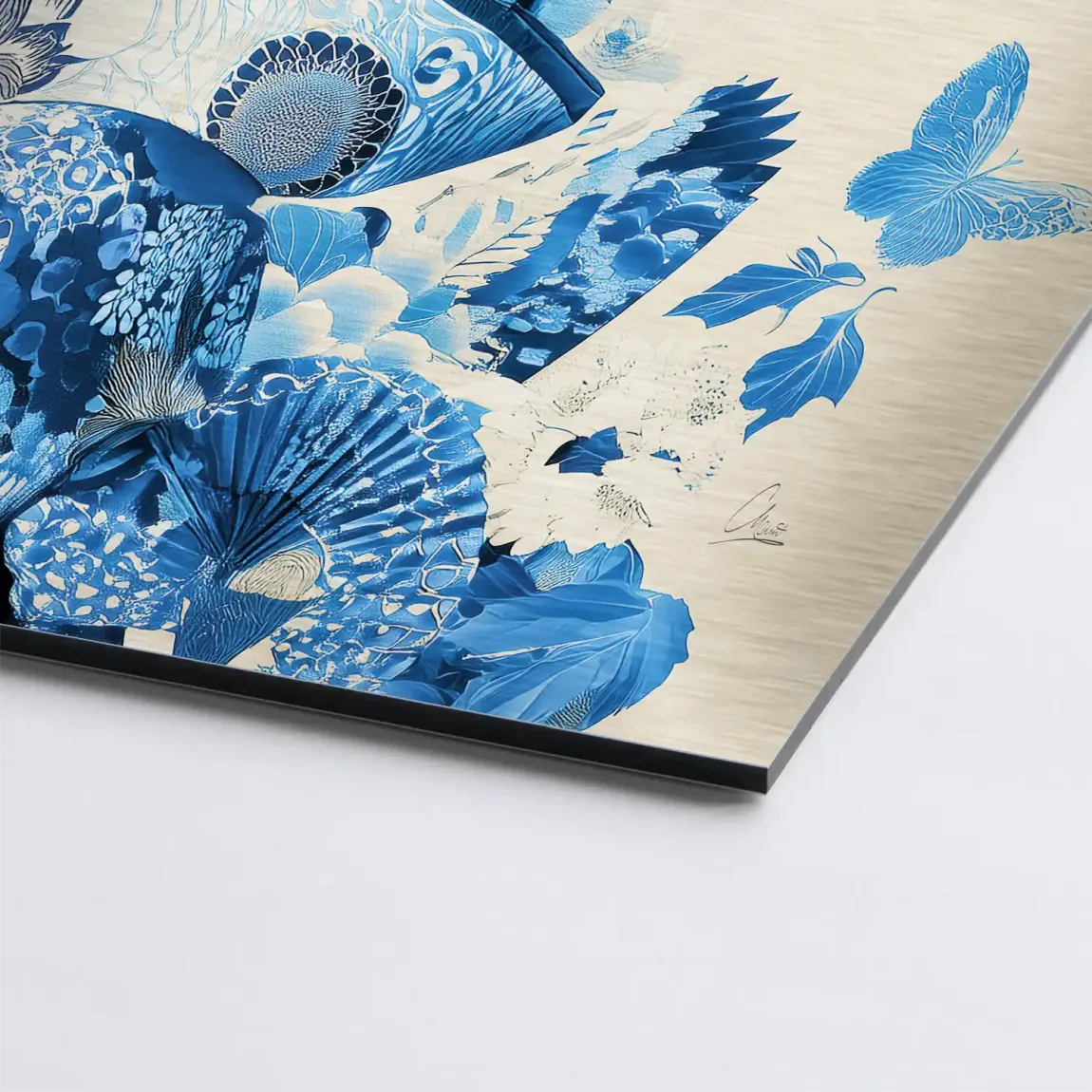 Blue Lotus Geisha Alu Gebürstet Bild