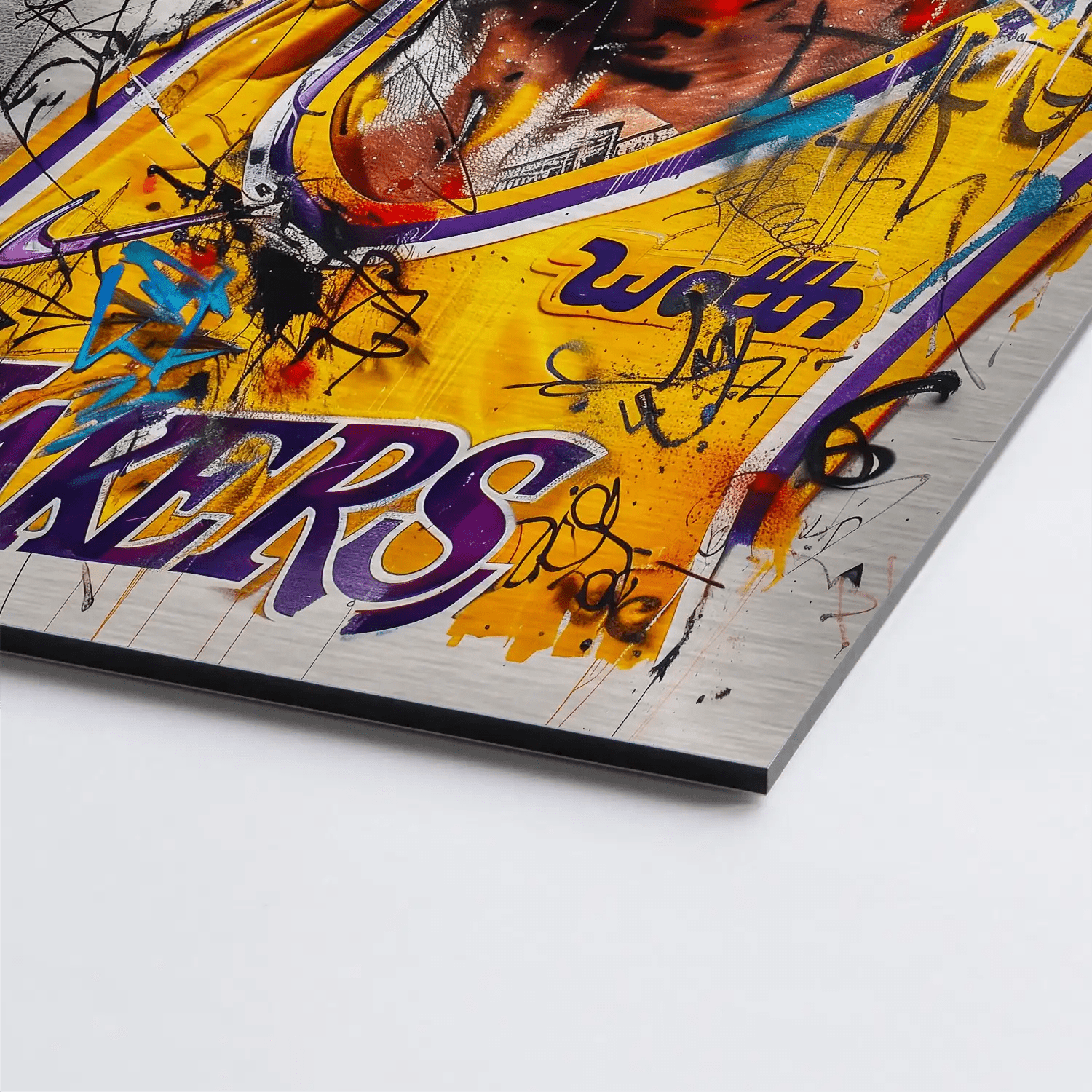 Kobe Basketball Street Art AluDibond Gebürstet - AluDibond Bild Gebürstet