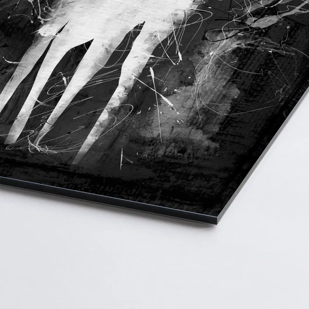 Hirsch Abstrakt Black Style AluDibond Gebürstet - INGALERIE