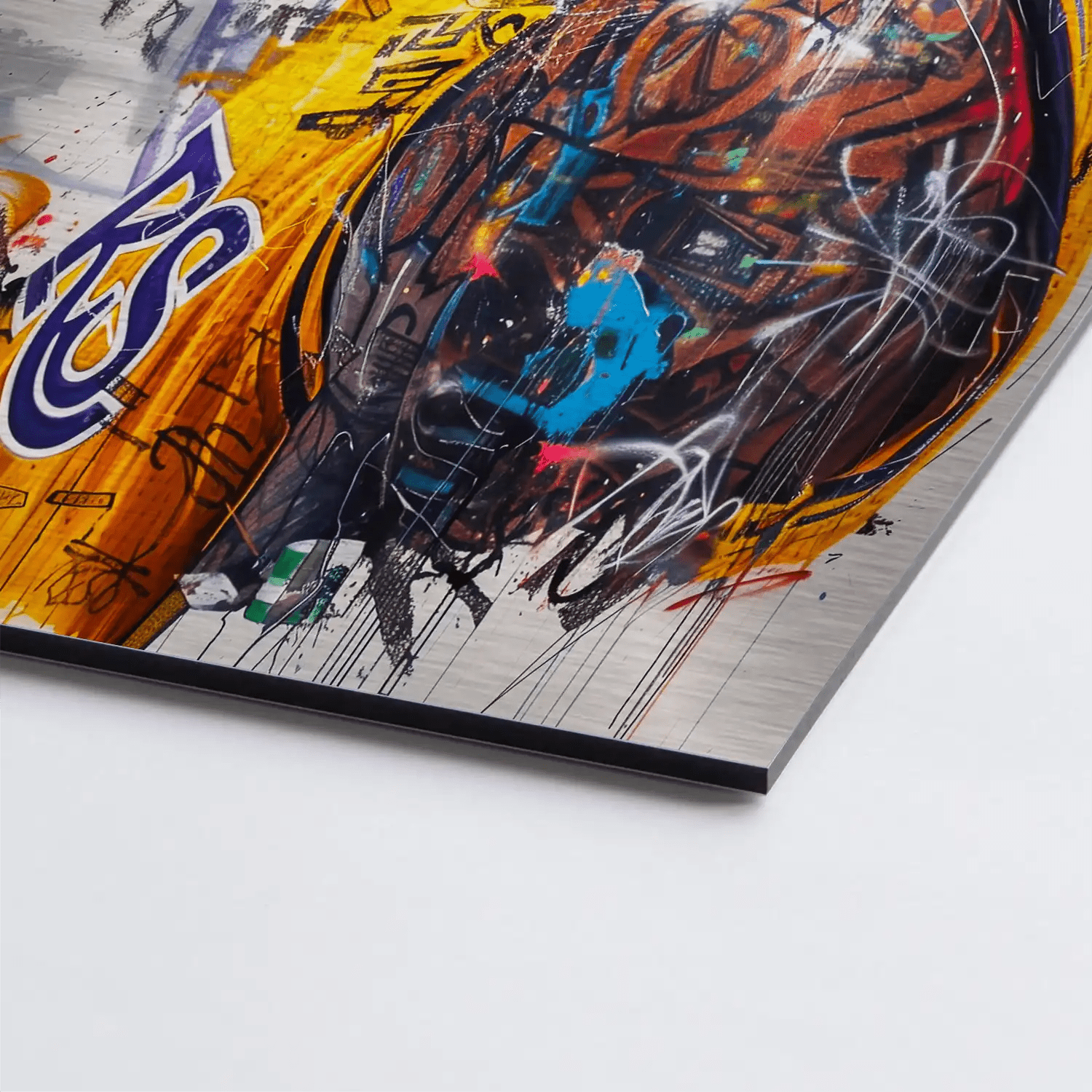 Kobe Basketball Graffiti AluDibond Gebürstet - AluDibond Bild Gebürstet