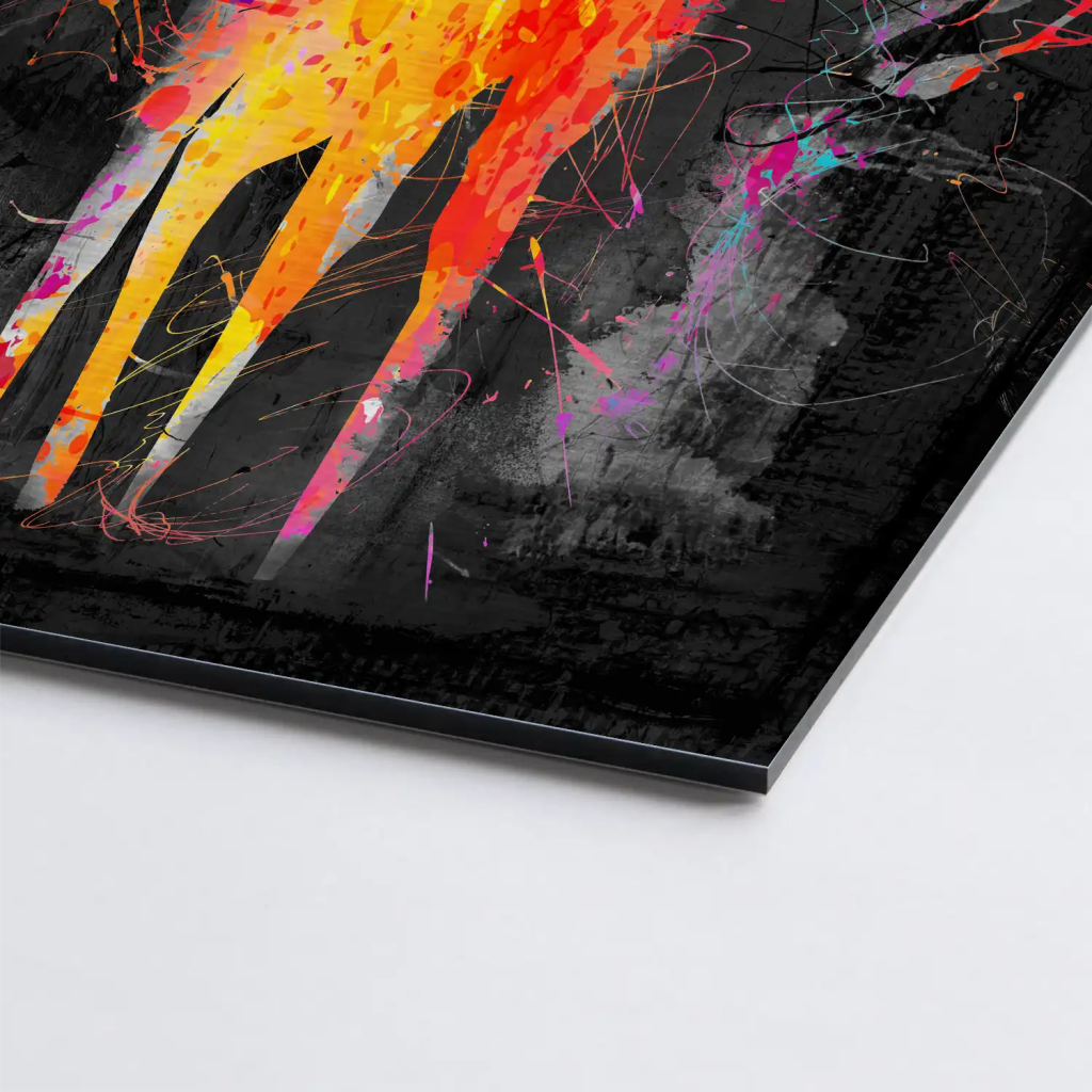 Hirsch Abstrakt Color Style AluDibond Gebürstet INGALERIE