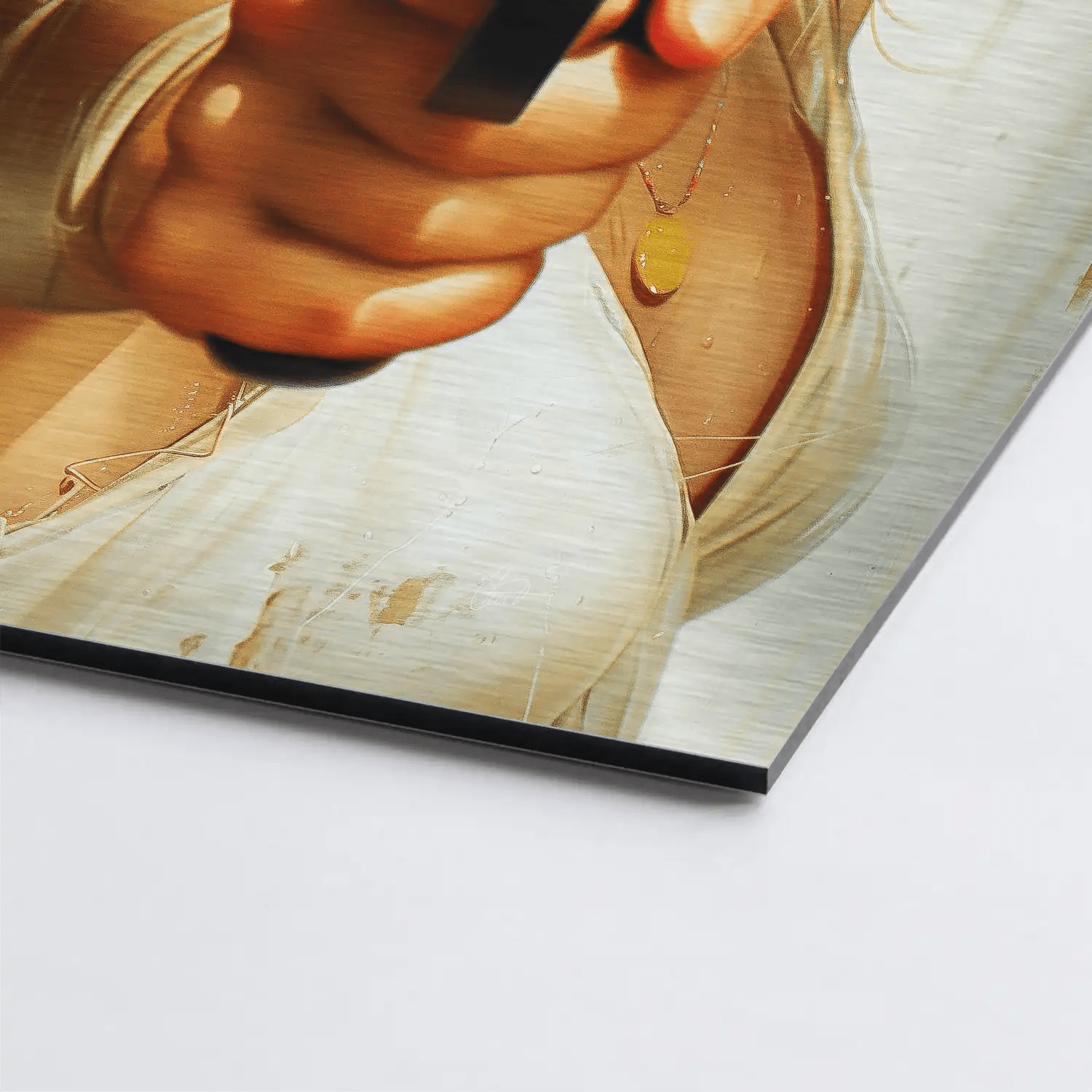 Beauty Gun Girl AluDibond Gebürstet - AluDibond Bild Gebürstet