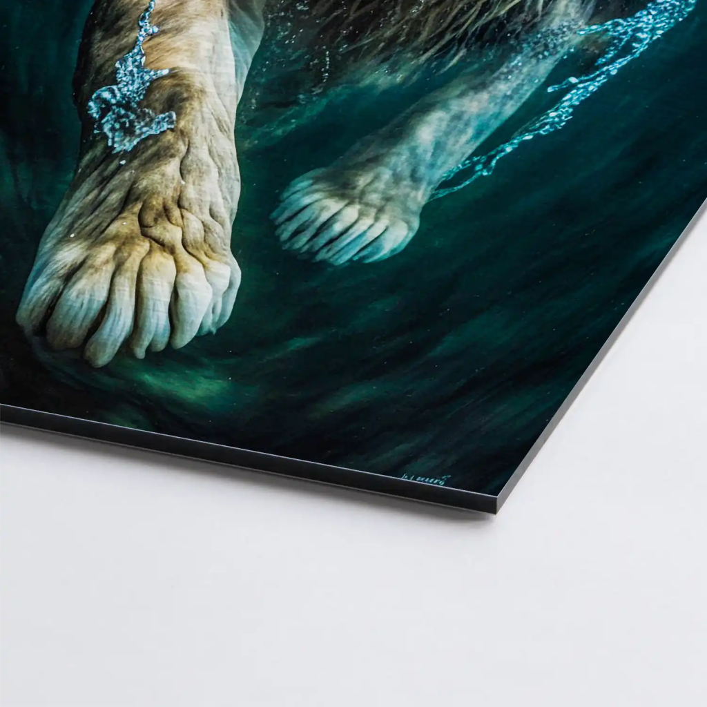 Diving Lion AluDibond Gebürstet - INGALERIE