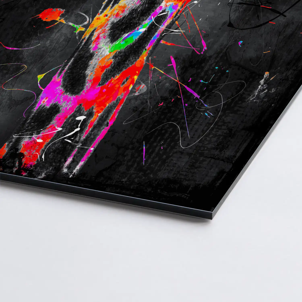 Giraffe Abstrakt Color Style AluDibond Gebürstet INGALERIE