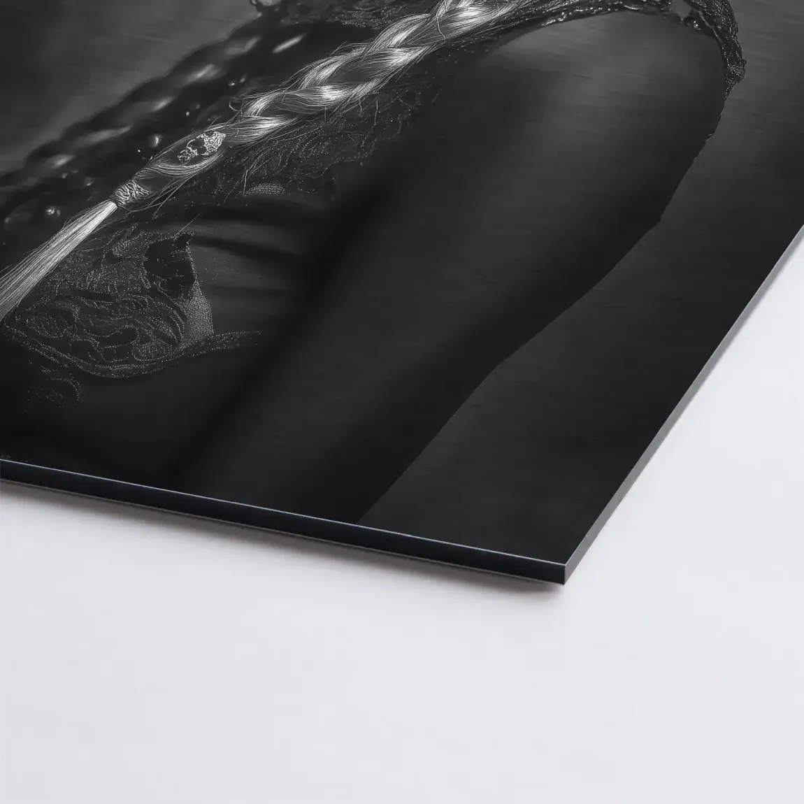 La Catrina Noir – Stil trifft Schattenkunst Bild auf Alu Dibond gebürstet INGALERIE