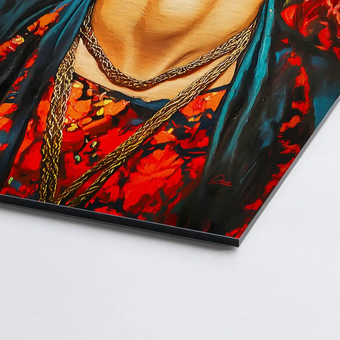 Frida Kahlo Fiery Bloom Alu Dibond Bild gebürstet INGALERIE