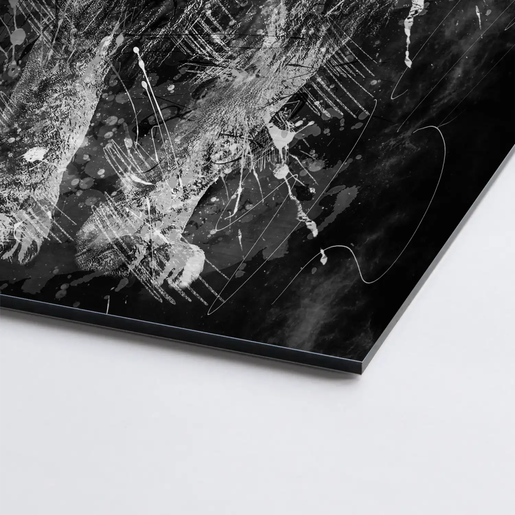 Lion Dark Splash AluDibond Gebürstet - INGALERIE