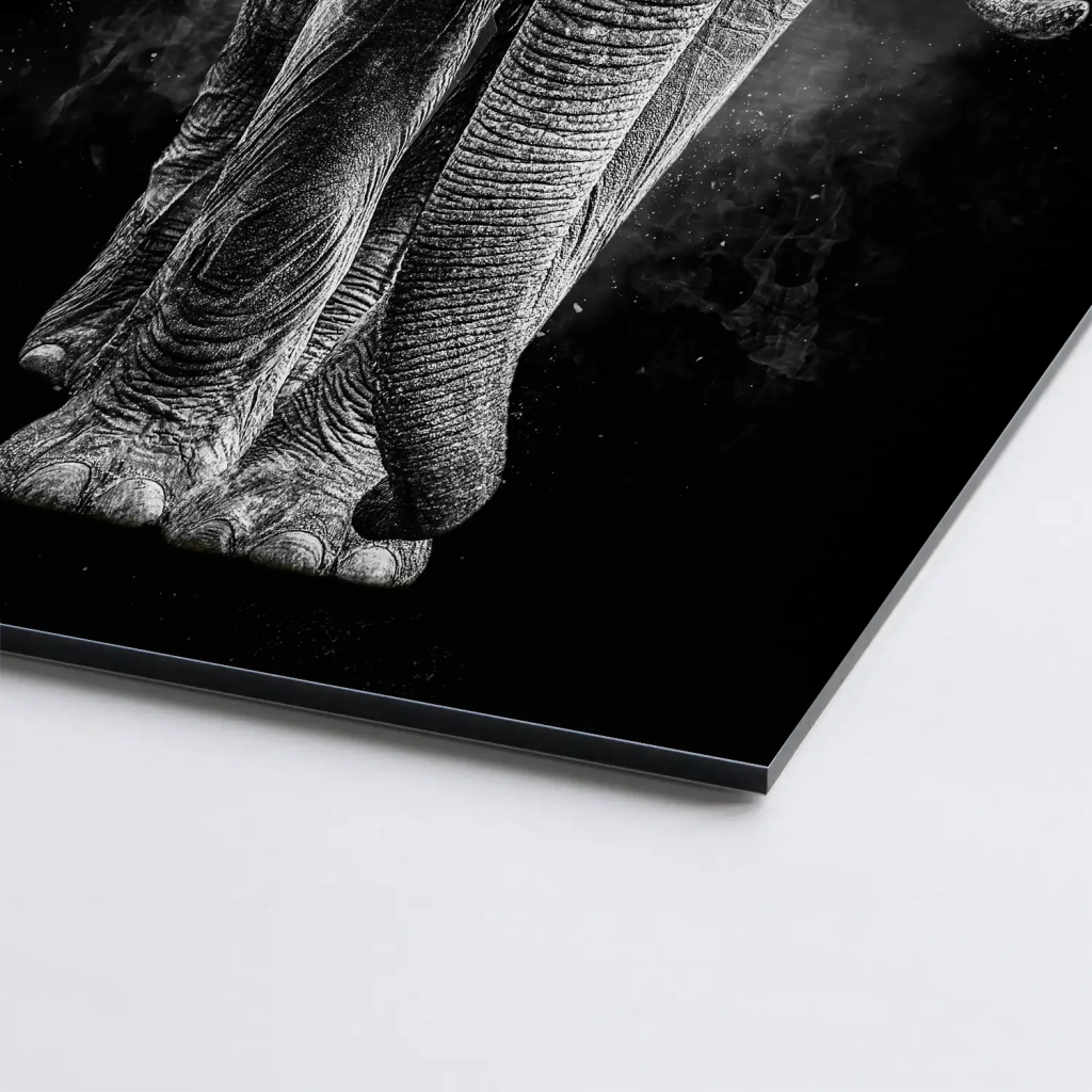 Elefant Abstrakt Dark Style AluDibond Gebürstet INGALERIE