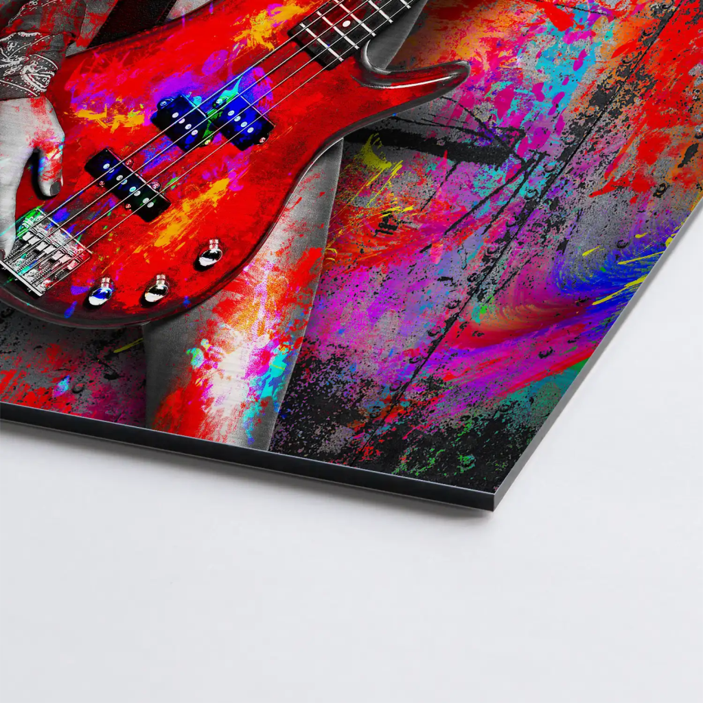 Guitar Abstrakt Color Style AluDibond Gebürstet INGALERIE