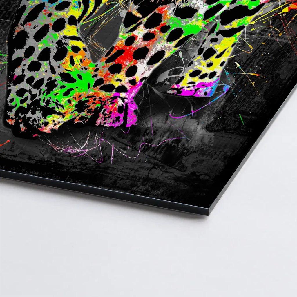 Leopard Abstrakt Color Style AluDibond Gebürstet INGALERIE