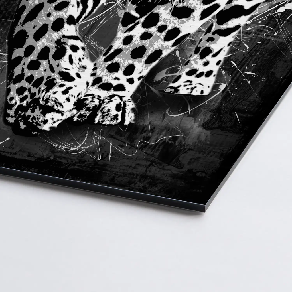 Leopard Abstrakt Black Style AluDibond Gebürstet - INGALERIE