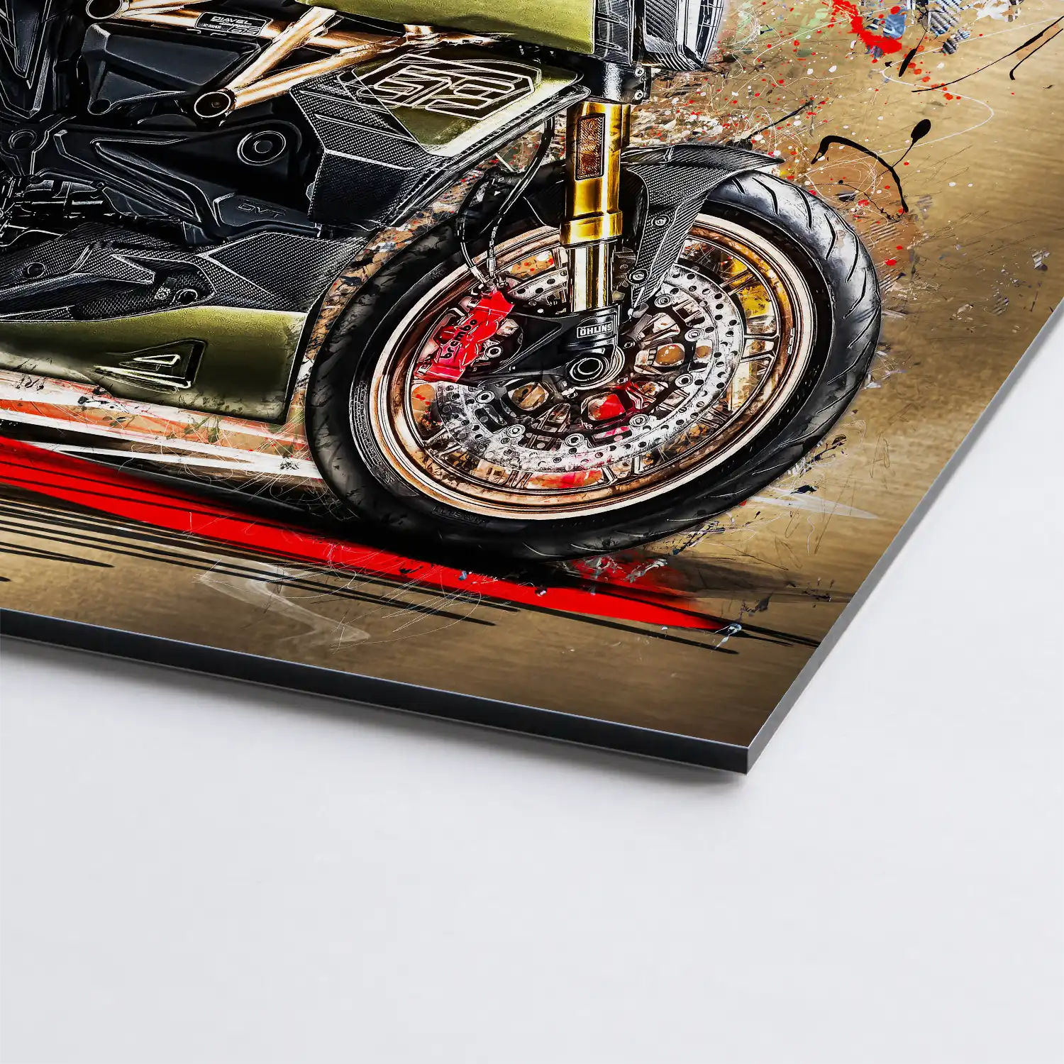Ducati Diavel Lambo Retro Alu Dibond Gebürstet INGALERIE