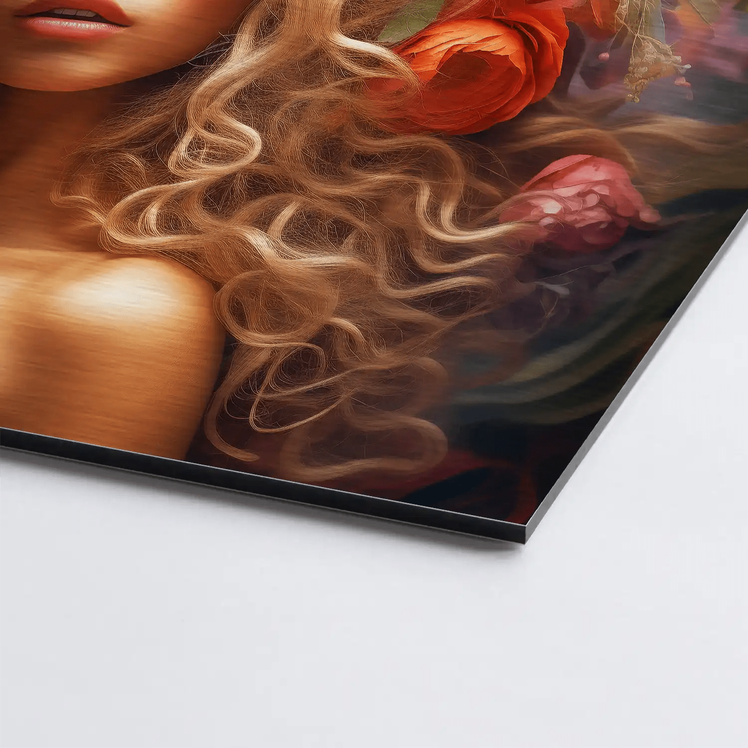 Blumen Mädchen AluDibond Gebürstet - AluDibond Bild Gebürstet