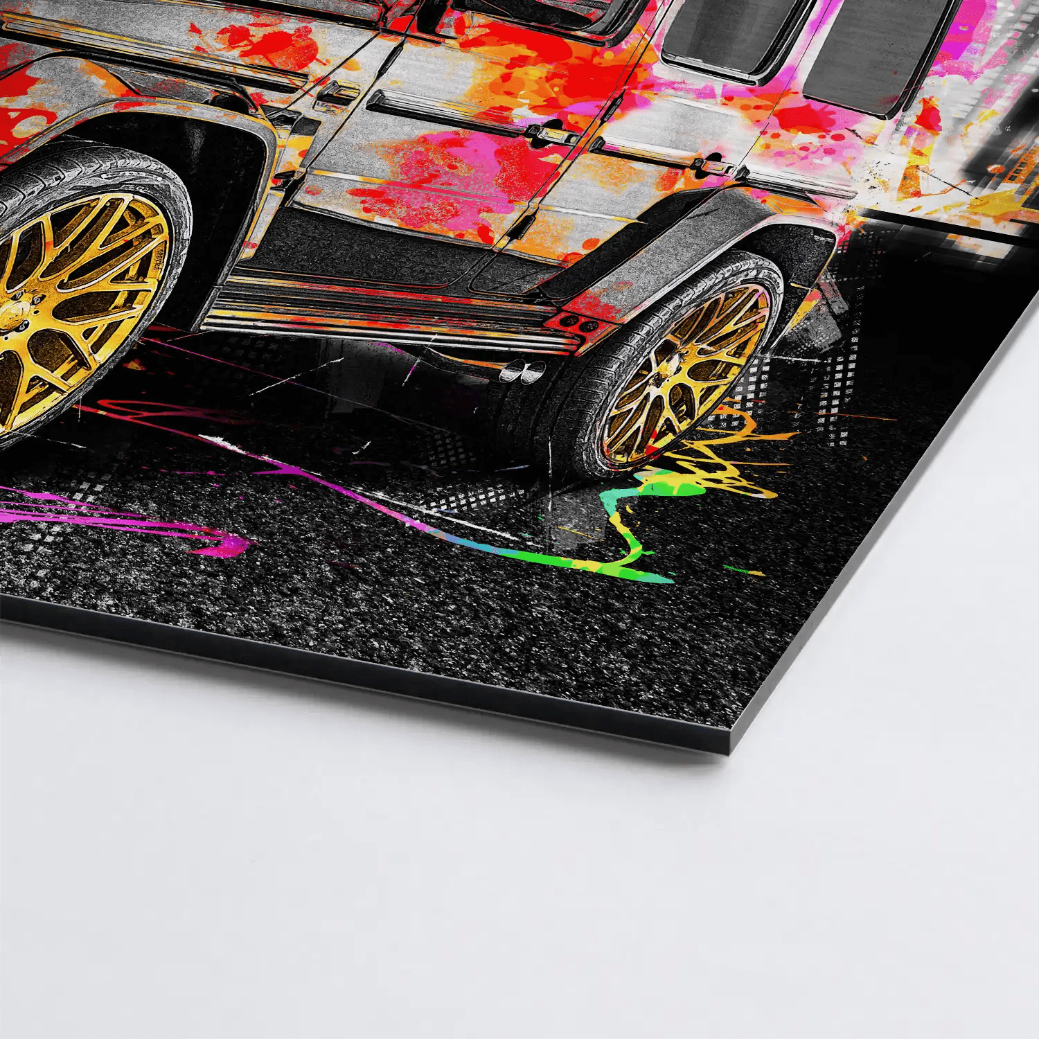 Mercedes G63 Abstrakt Color AluDibond Gebürstet - AluDibond Bild Gebürstet