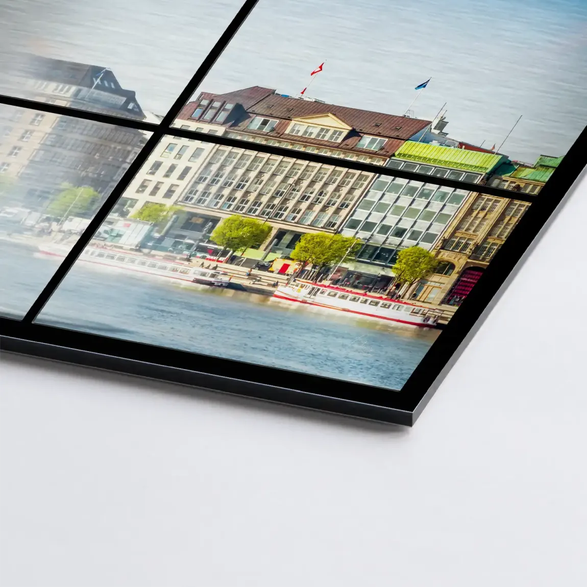 Sunset View Hamburg AluDibond Gebürstet