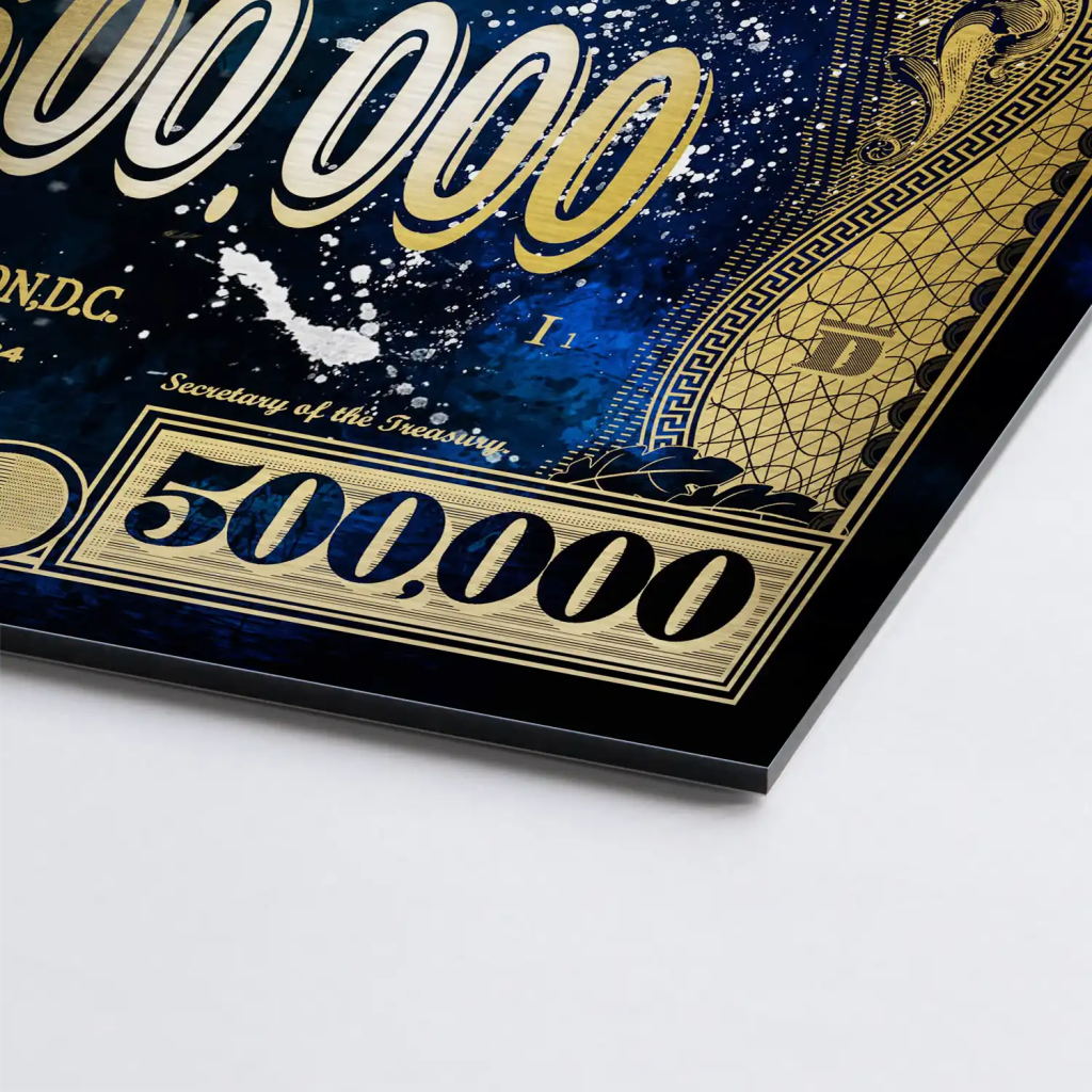 Dagobert Blue Scrooge Dollar AluDibond Gebürstet - INGALERIE