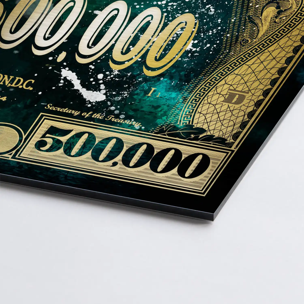 Dagobert Green Scrooge Dollar AluDibond Gebürstet - INGALERIE
