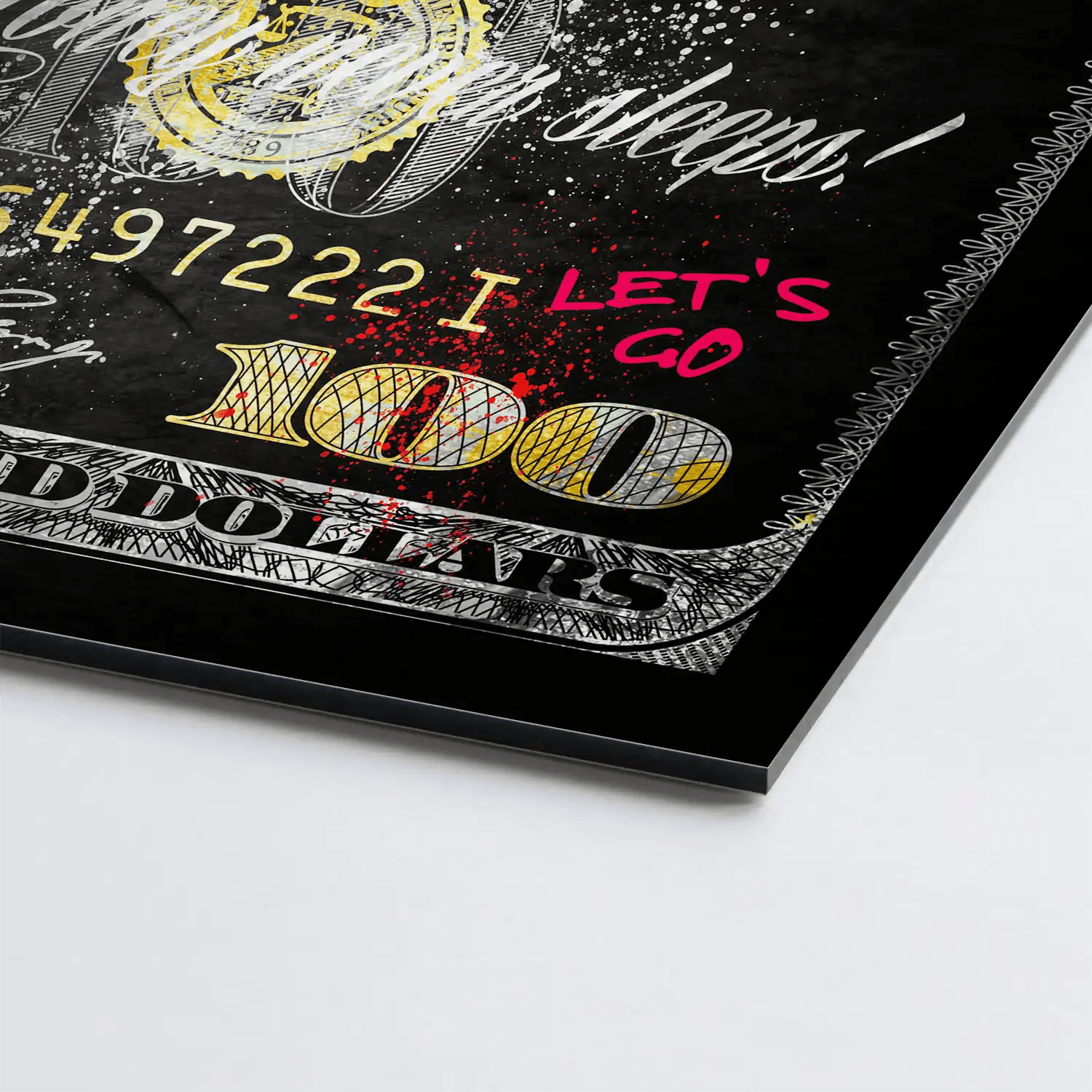 Dagobert Money Never Sleeps Dollar Dark Alu Gebürstet Bild INGALERIE