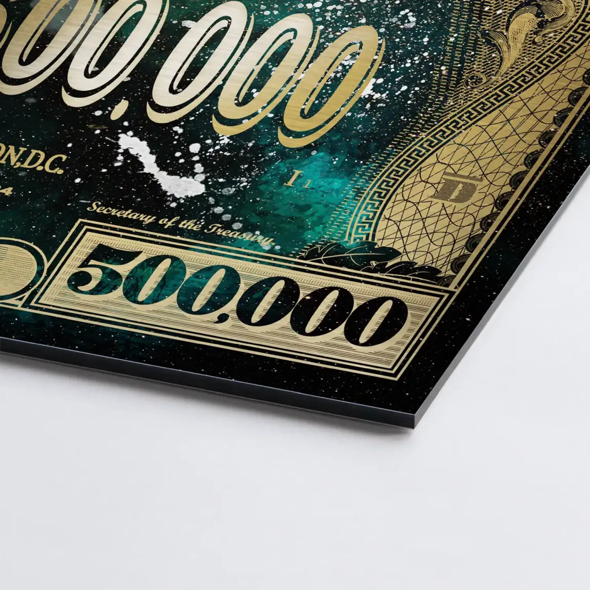 Donald & Daisy Duck Green Gold Pop Art Dollar Alu Gebürstet INGALERIE