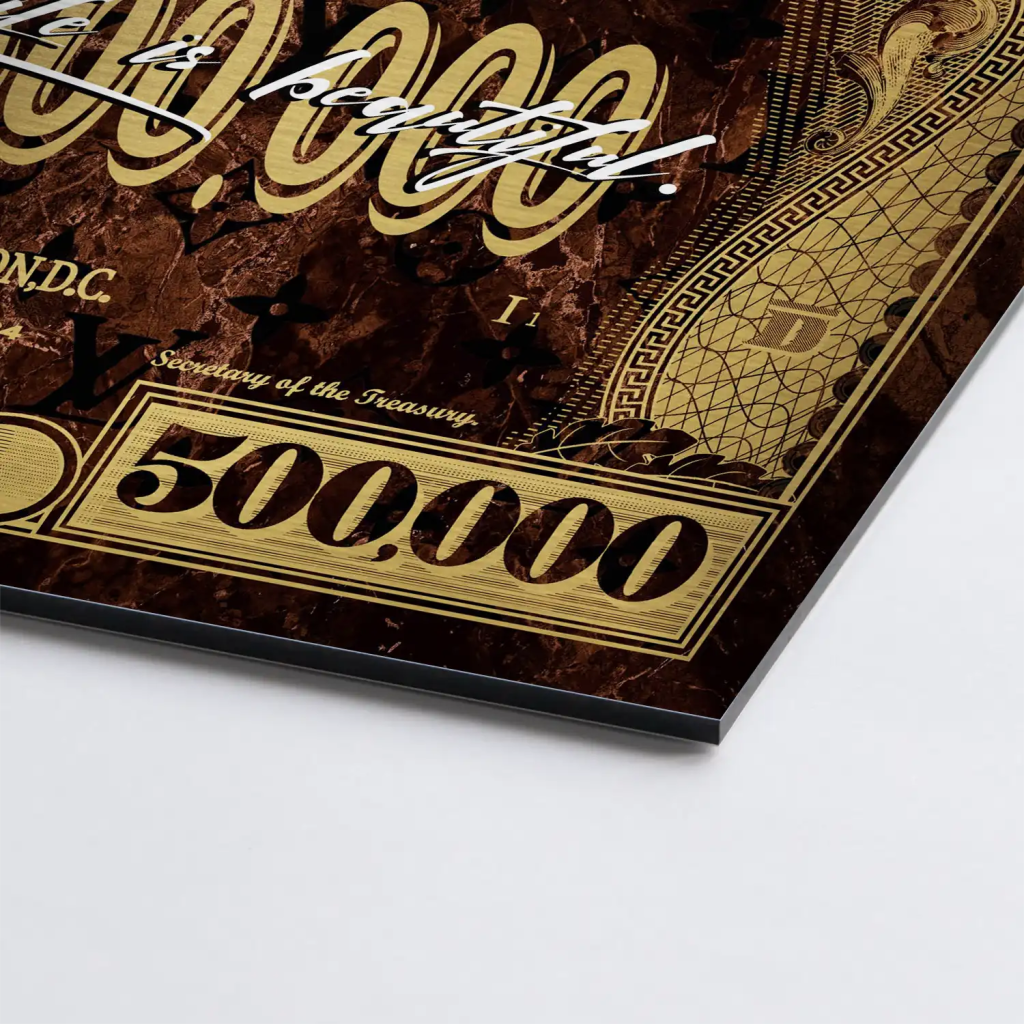 Micky Goofy Donald Retro Dollar AluDibond Gebürstet INGALERIE