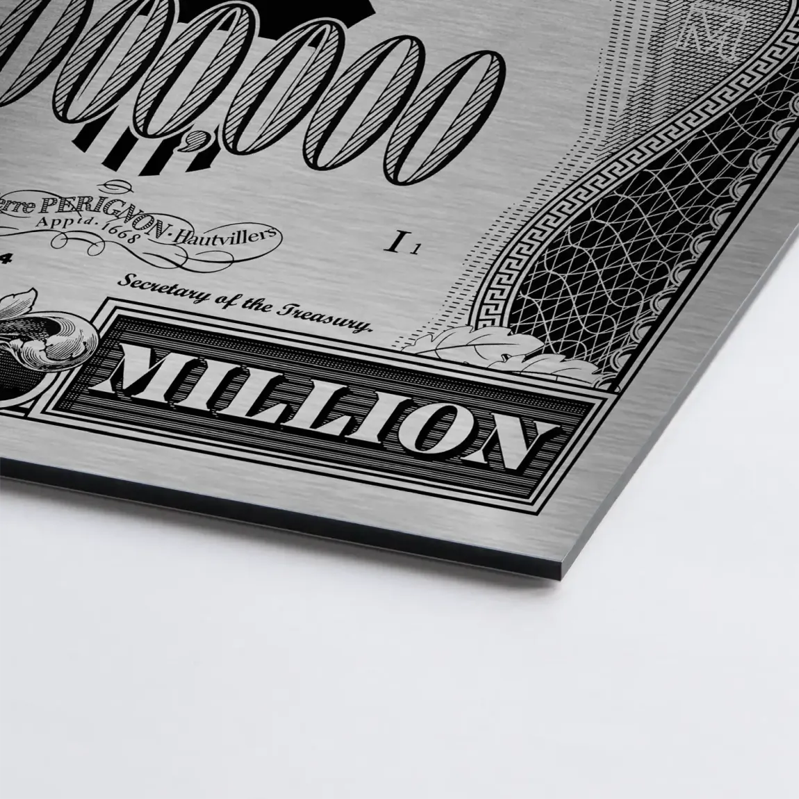 Donald Duck License to Bill Pop Art Dollar Alu Gebürstet INGALERIE