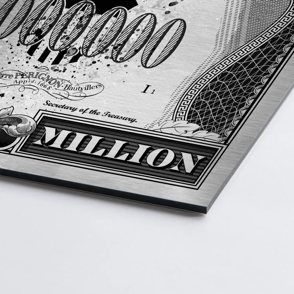 Bunny Dollar Hurry Up Silver Style AluDibond Gebürstet INGALERIE
