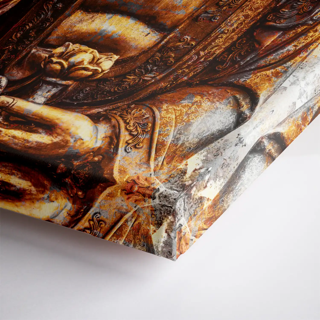 Buddha Retro Style Leinwand Bild INGALERIE