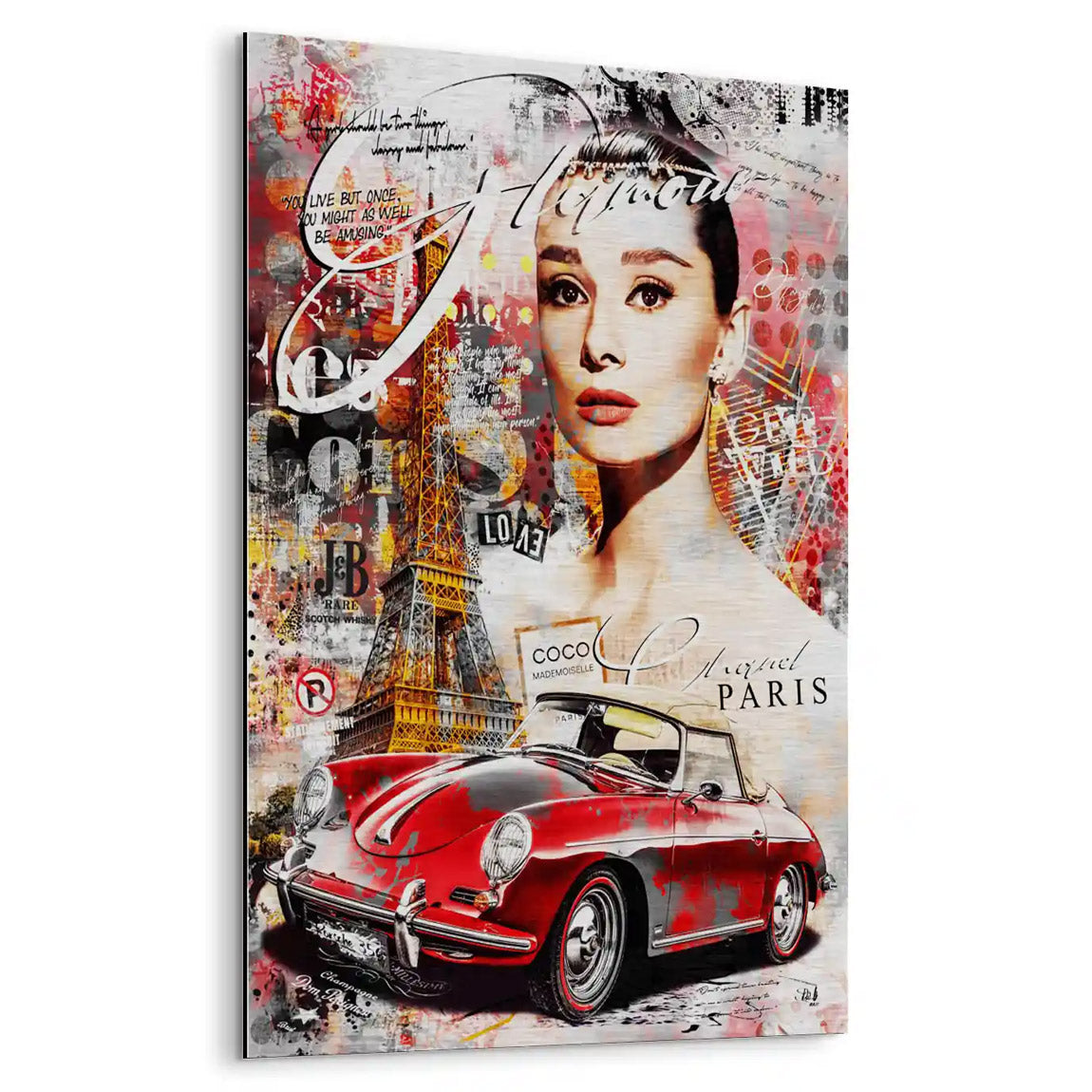 Audrey Porsche Pop Art Aludibond Gebürstet INGALERIE