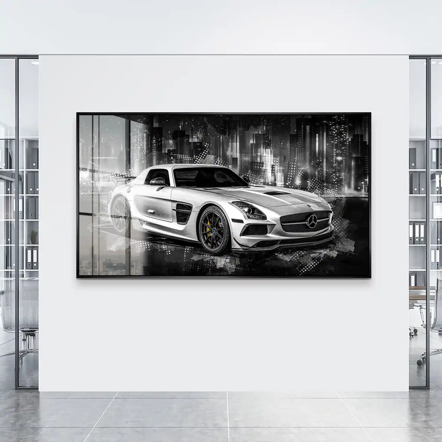 Mercedes SLS City Style Acrylglas Bild INGALERIE