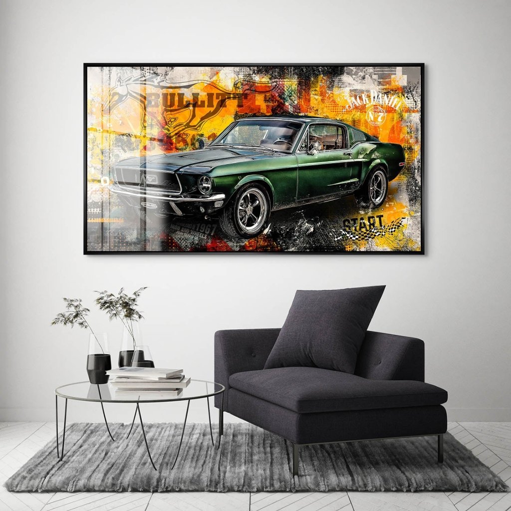 Ford Mustang Bullitt Pop Art Acrylglas Bild INGALERIE