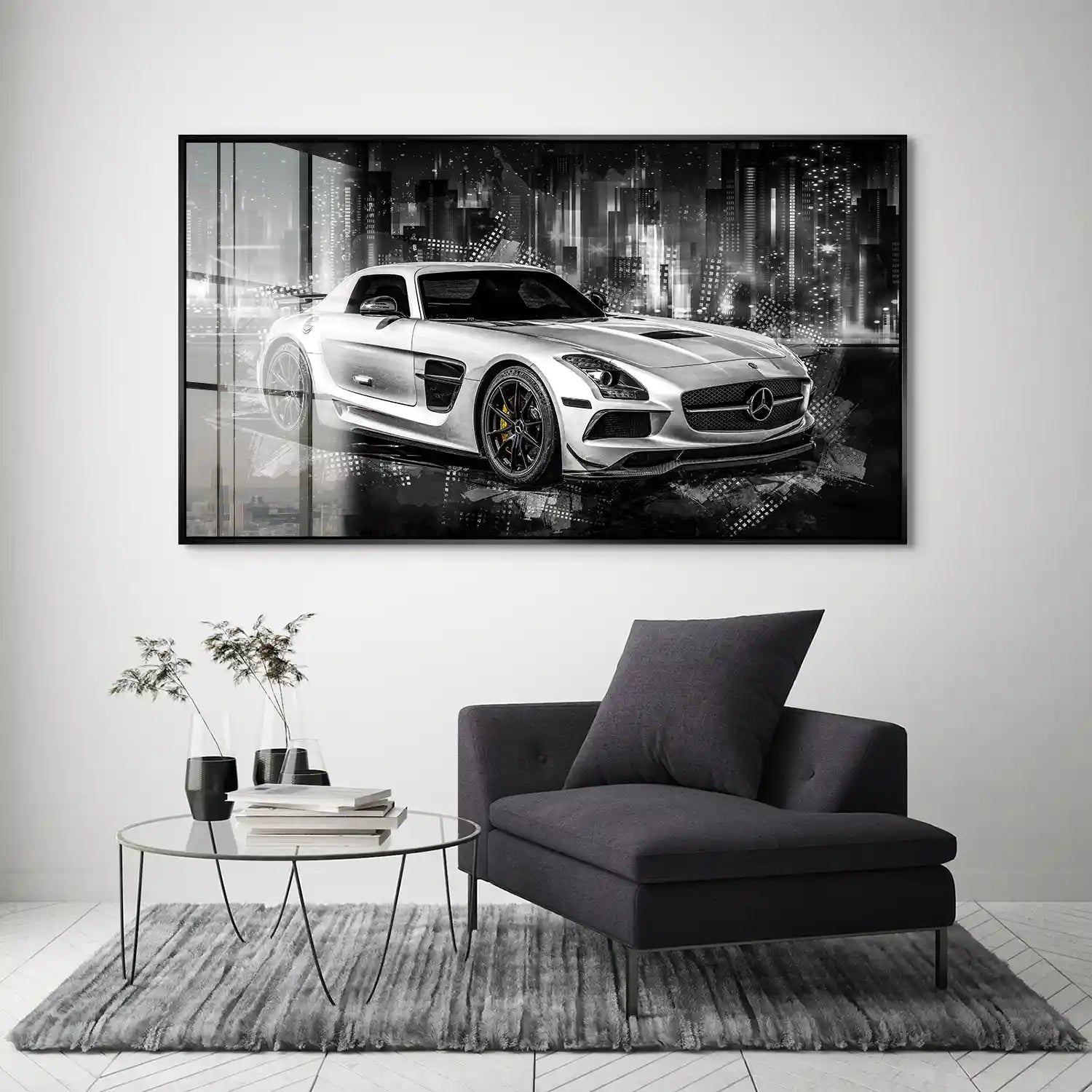 Mercedes SLS City Style Acrylglas Bild INGALERIE