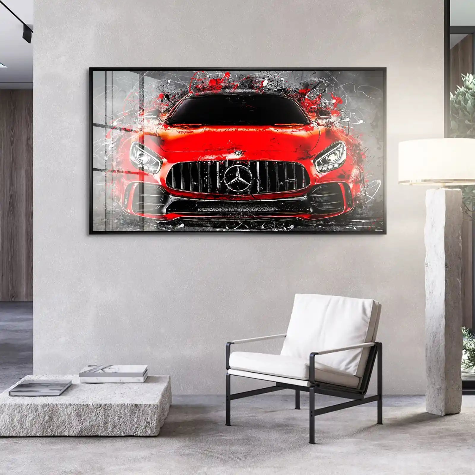 Mercedes AMG GT Abstrakt Rot Acrylglas Bild INGALERIE