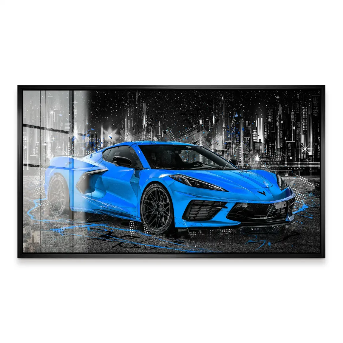 Corvette C8 Abstrak Blue Style Acrylglas Bild INGALERIE
