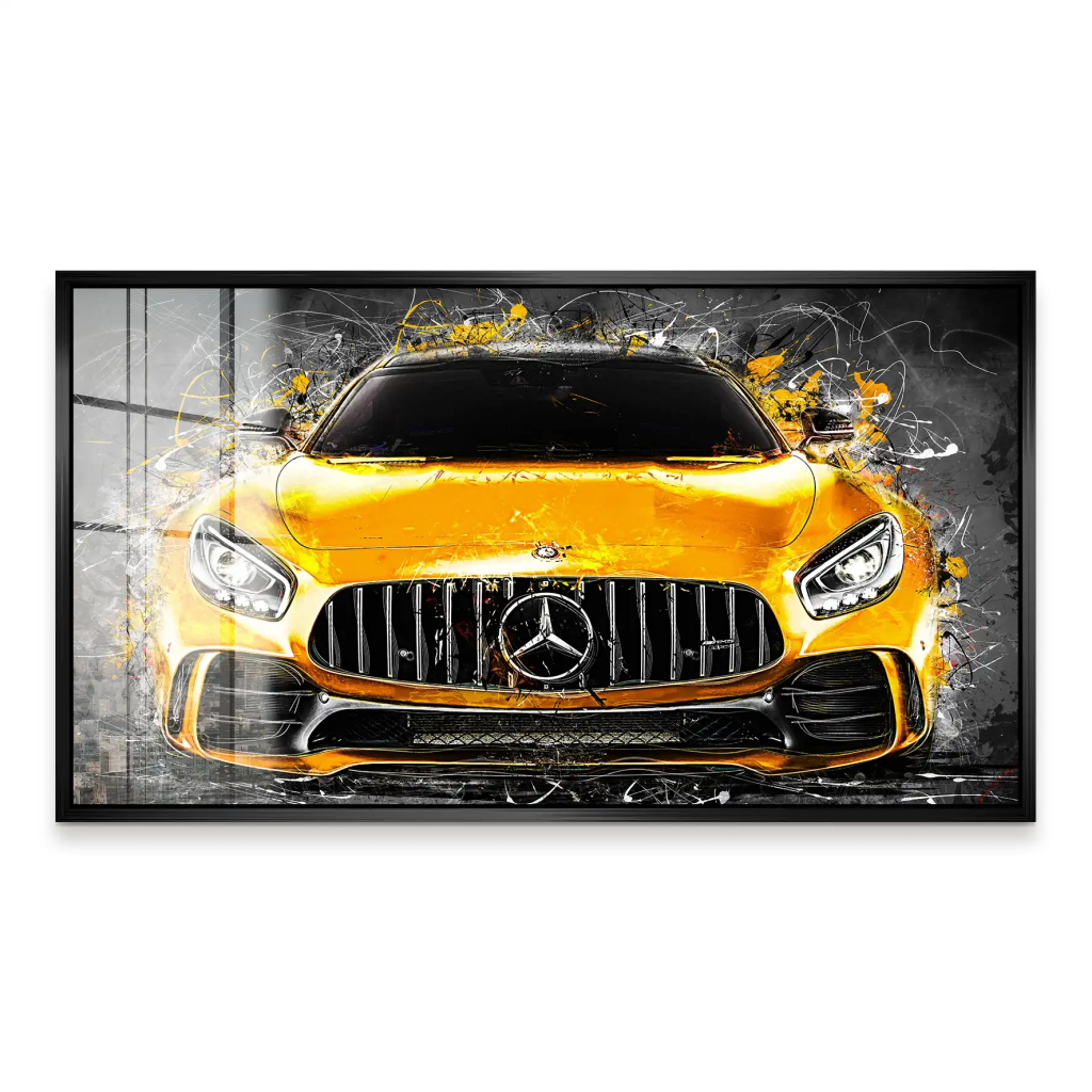 Mercedes AMG GT Yellow Style Acrylglas Bild INGALERIE