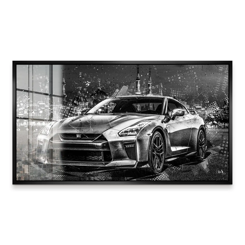 Nissan GT-R Abstrakt Style Acrylglas Bild INGALERIE