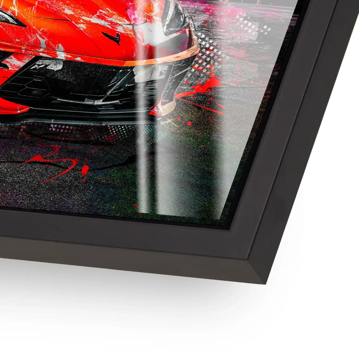 Corvette C8 Abstrak Red Style Acrylglas Bild INGALERIE