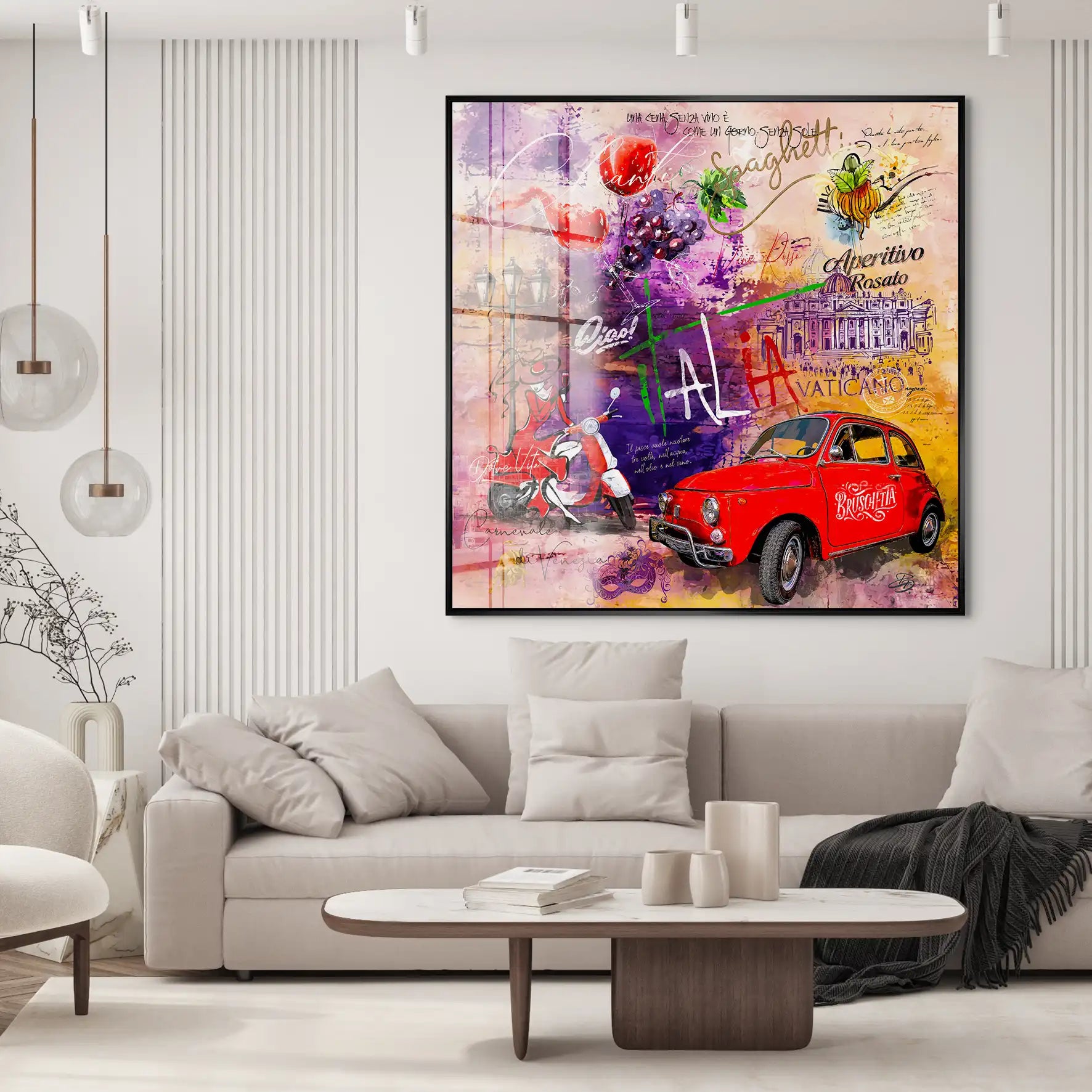 Italien Chianti Pop Art Acrylglas Bild INGALERIE