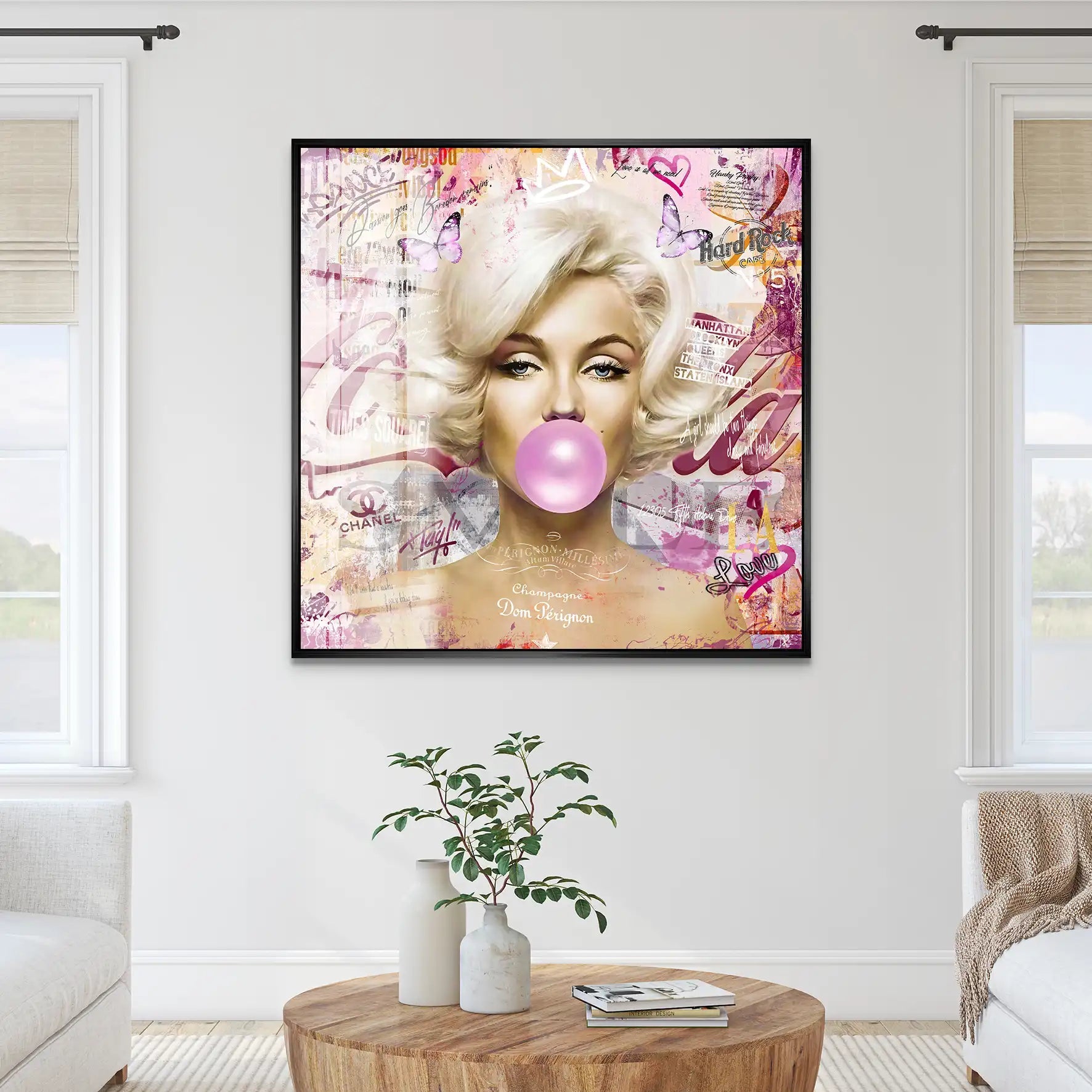 Marilyn Monroe Bubble Gum Pop Art Acrylglas Bild INGALERIE
