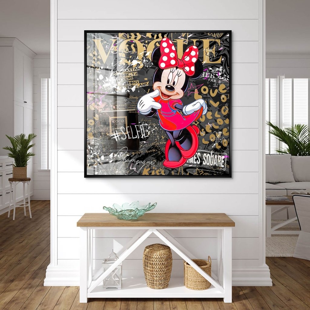 Minnie Vogue Gold Pop Art Acrylglas Bild INGALERIE