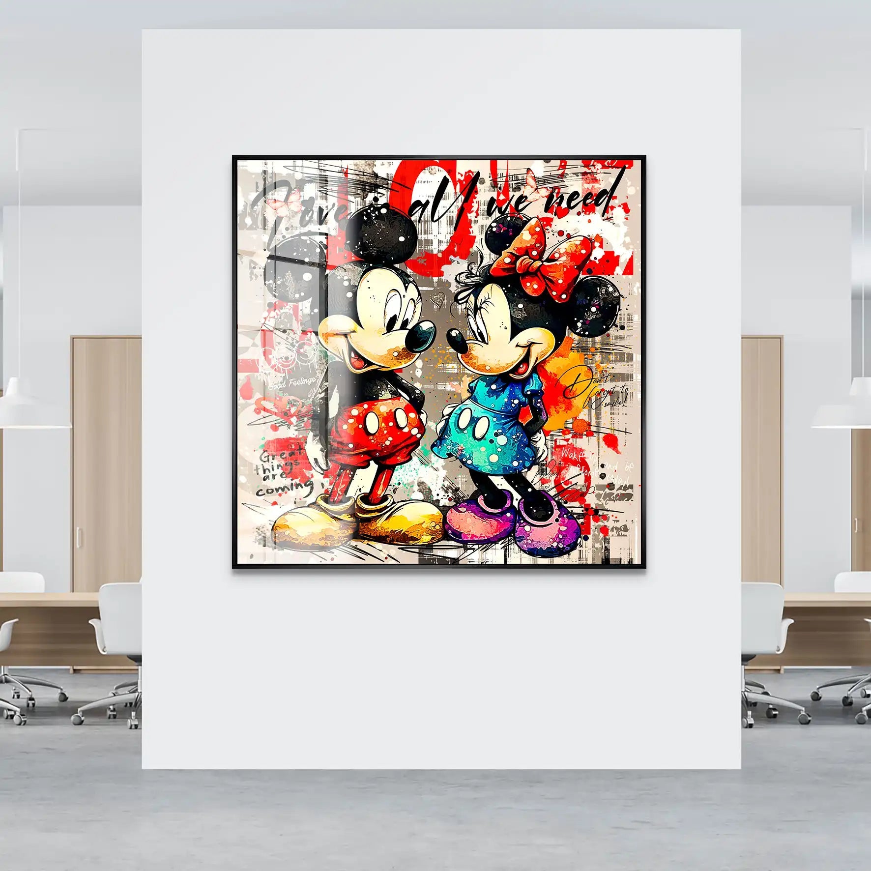 Micky Minnie Love Retro Acrylglas Bild INGALERIE