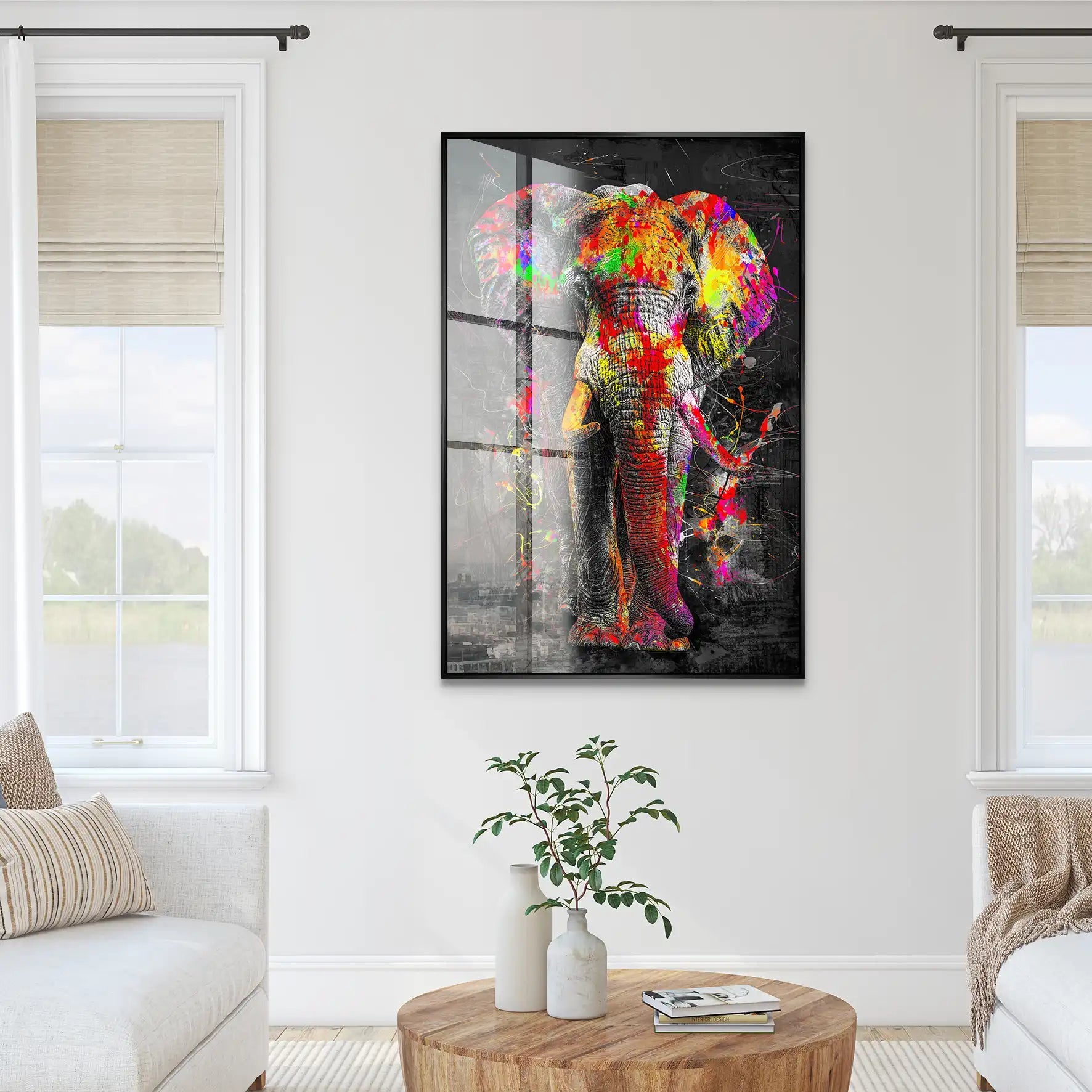 Elefant Abstrakt Style Acrylglas Bild INGALERIE