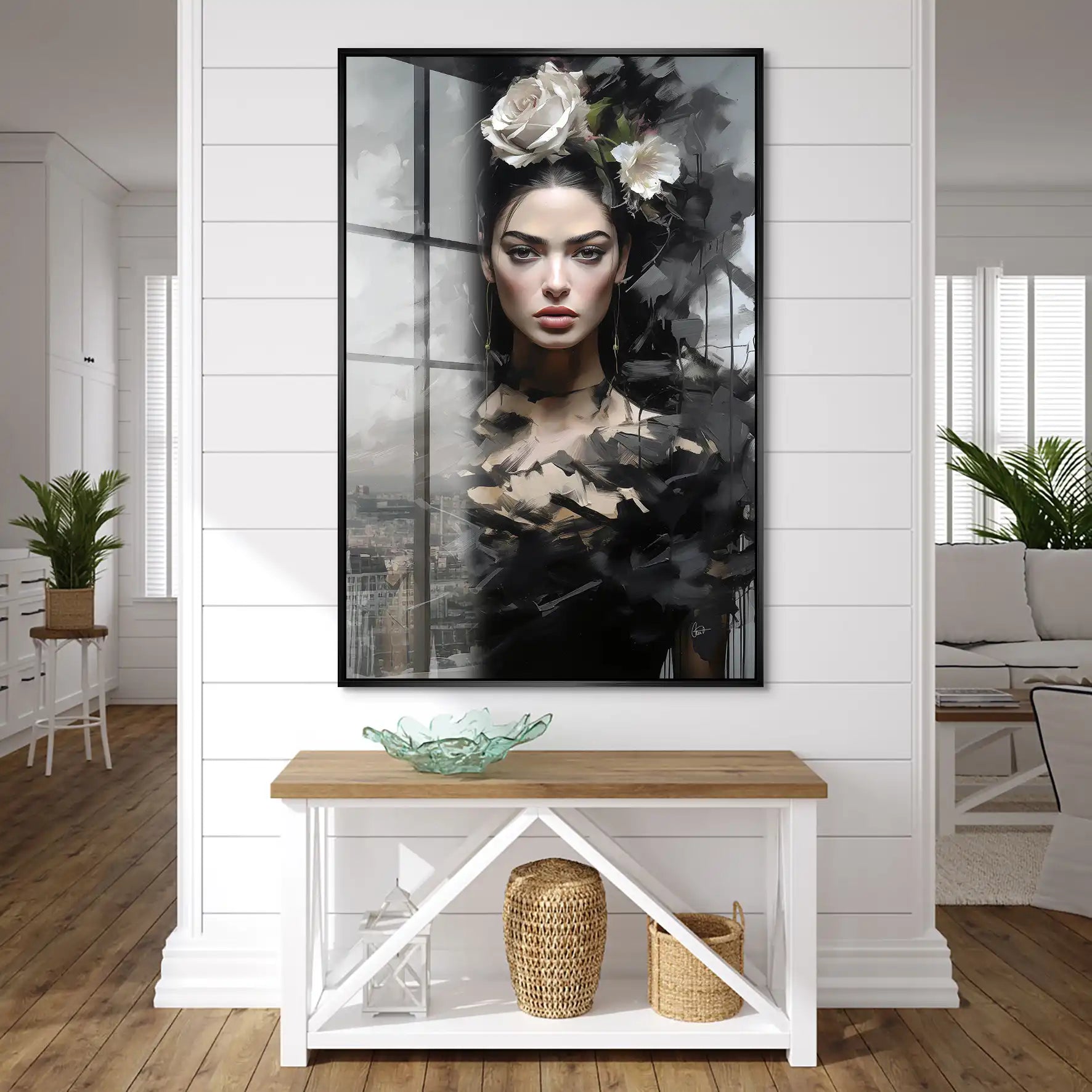 Frida Kahlo Black Art Acrylglas Bild INGALERIE