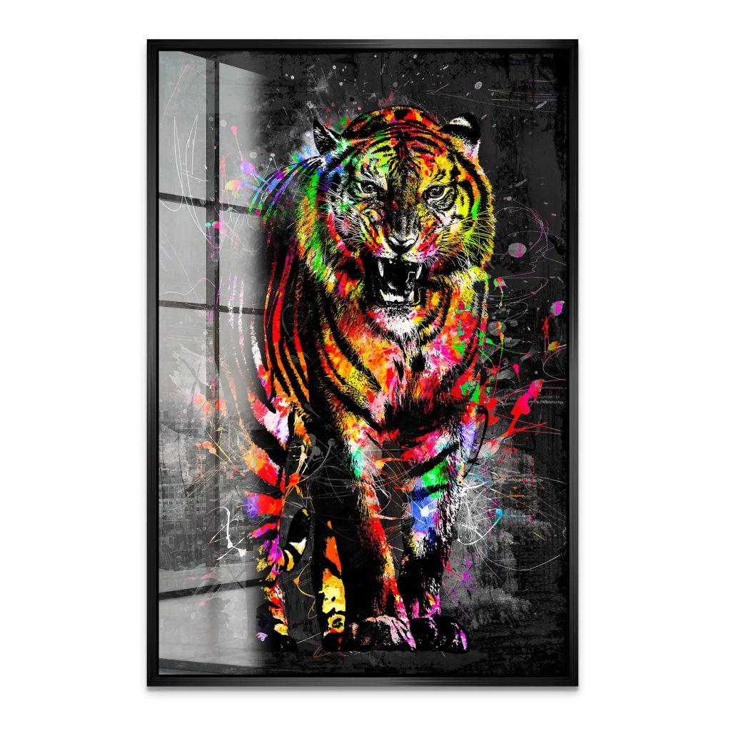 Tiger Abstrakt Color Acrylglas Bild INGALERIE