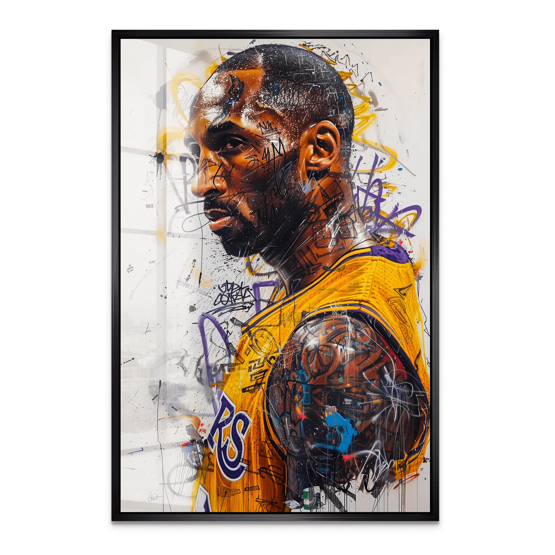 Kobe Basketball Graffiti Acrylglas Bild INGALERIE