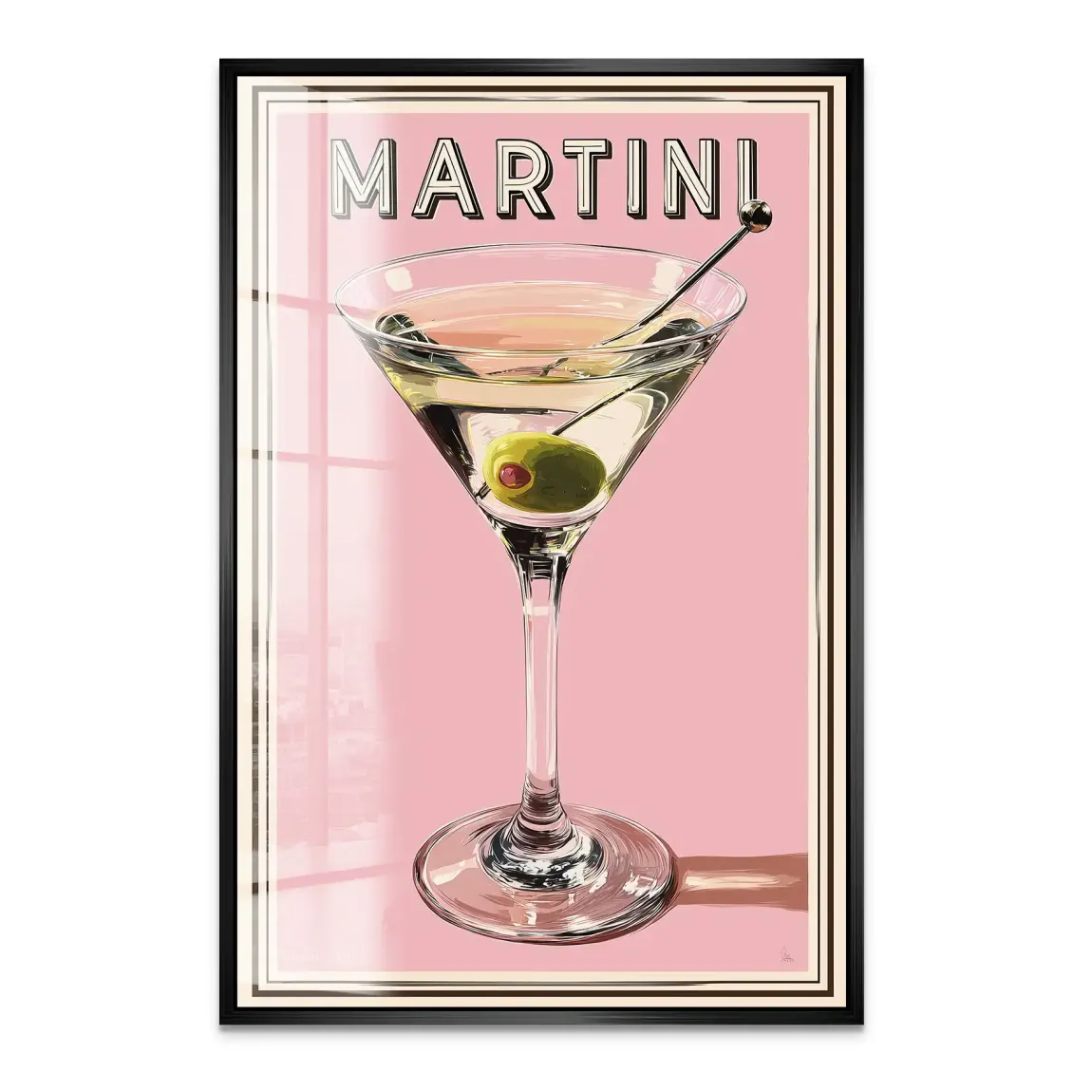 Martini Retro Art Acrylglas Bild