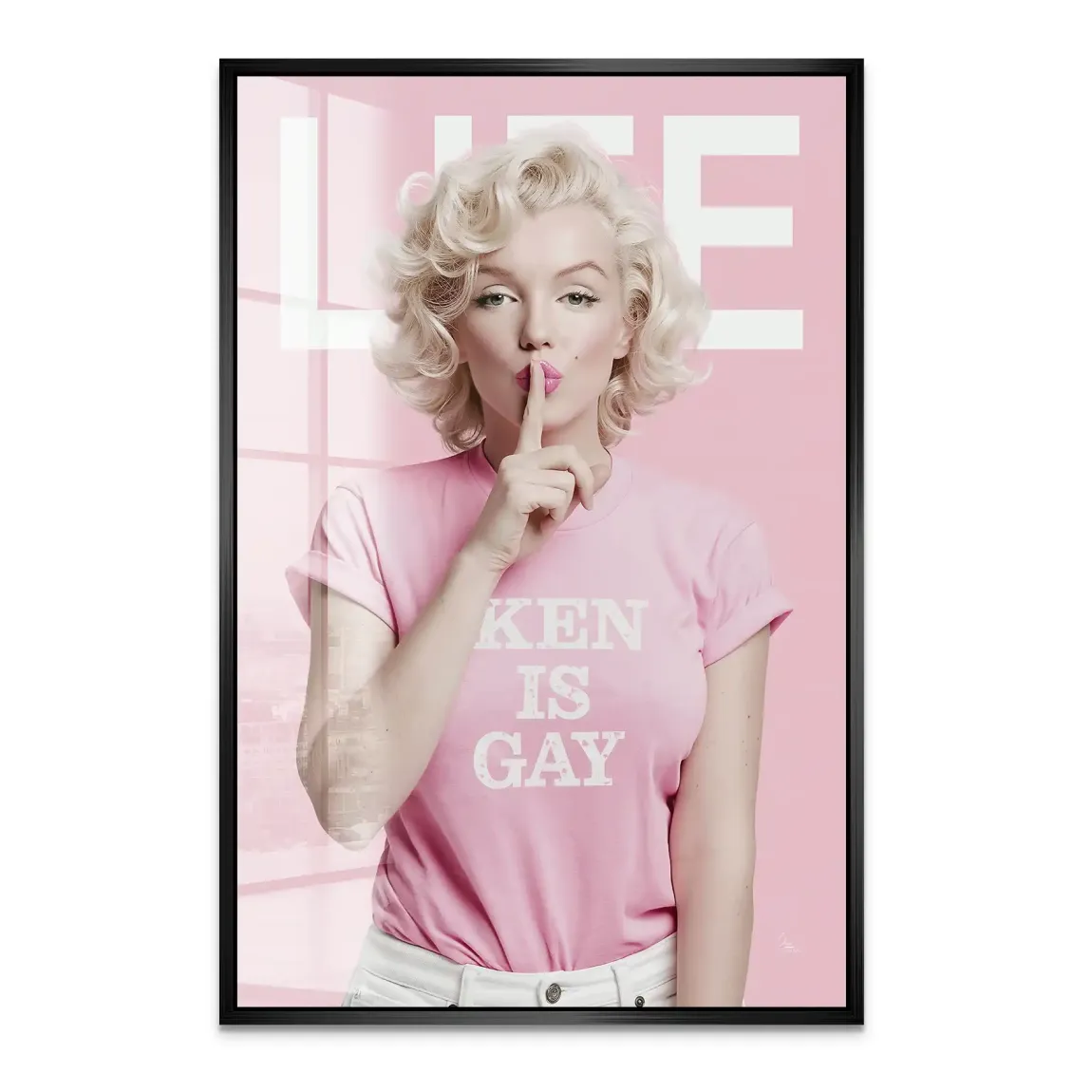 Marilyn Monroe Ken is Gay Acrylglasbild