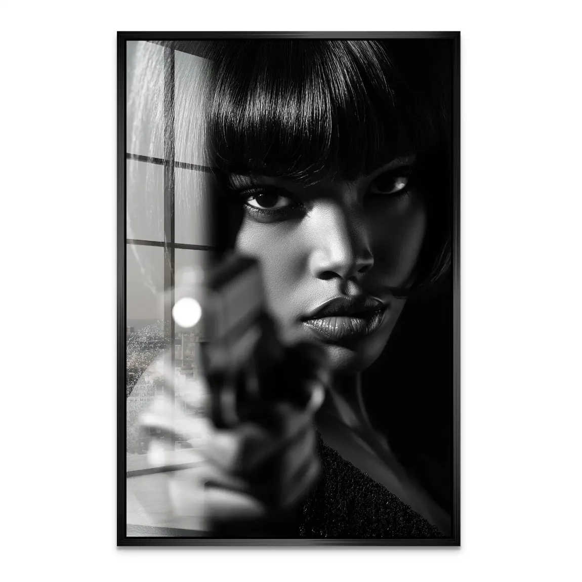 Black Gun Girl Acrylglas Bild INGALERIE