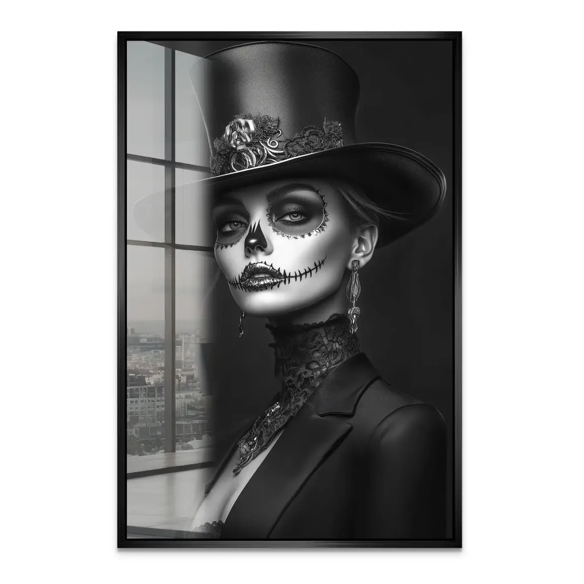 Elegante Lady im modernen Catrina Stil Acrylglas Bild INGALERIE