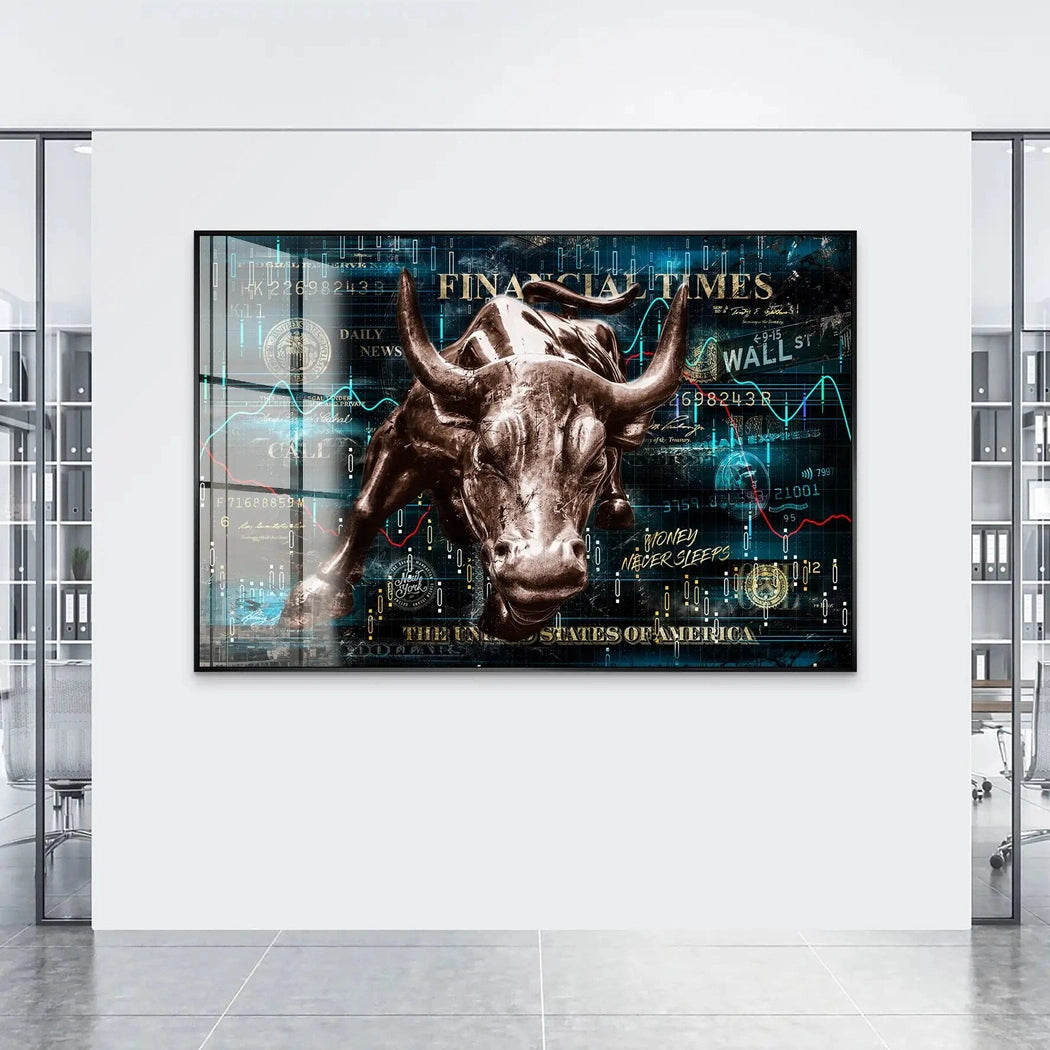 Wallstreet Bulle Pop Art Acrylglas Bild INGALERIE